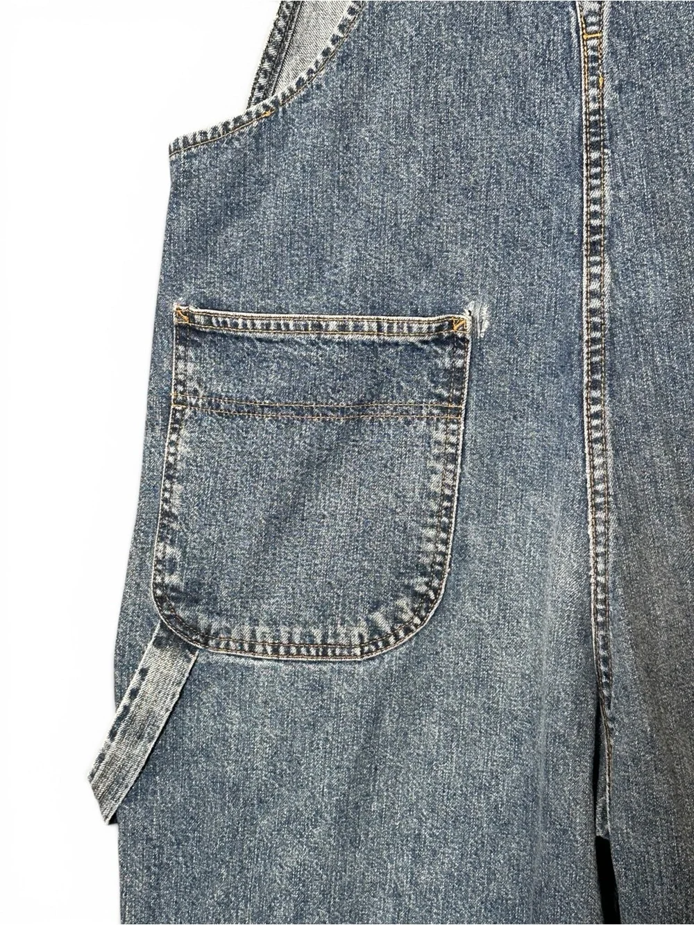 Vintage Y2K 90s Polo Jeans Co Ralph Lauren Denim Overalls Large Blue Carpenter - Picture 6 of 13